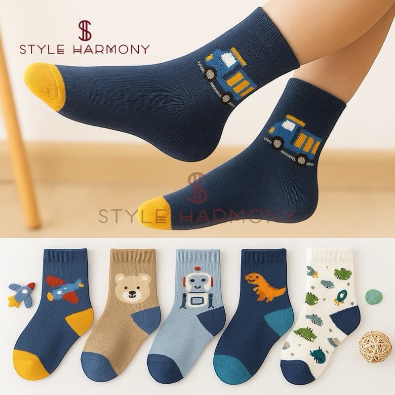Kit 24 Pares Meias Infantil  Menino Estampadas Criança Masculino 0 A 10 Anos Premium