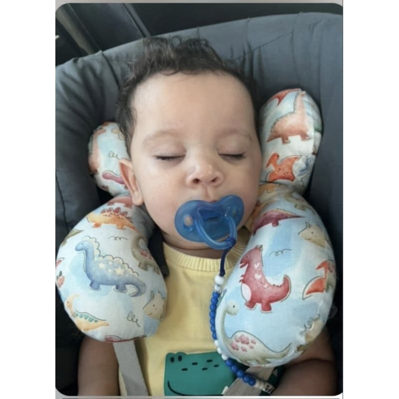 Almofada de viagem para pescoço infantil bebê conforto apoio para a cabeça tecido de algodão tricoline