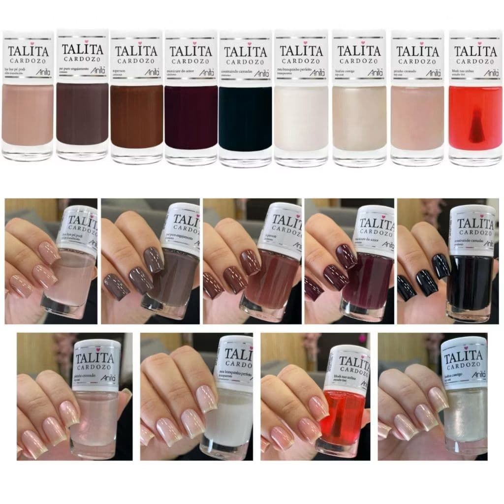 Esmaltes Anita kit Talita Cardoso 9 Cores