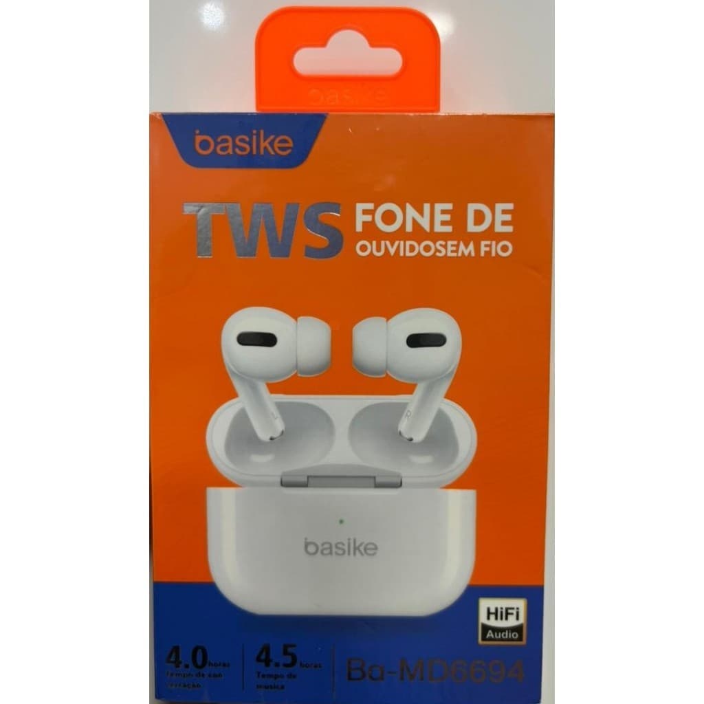 Fone de ouvido bluetooth sem fio TWS BASIKE