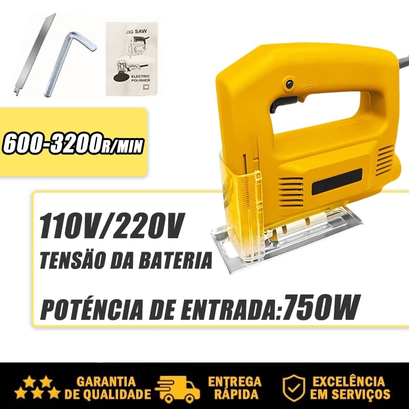 Serra Tico Tico 750w 3200rpm110V/220V  Uso Profissional Base Ajustável