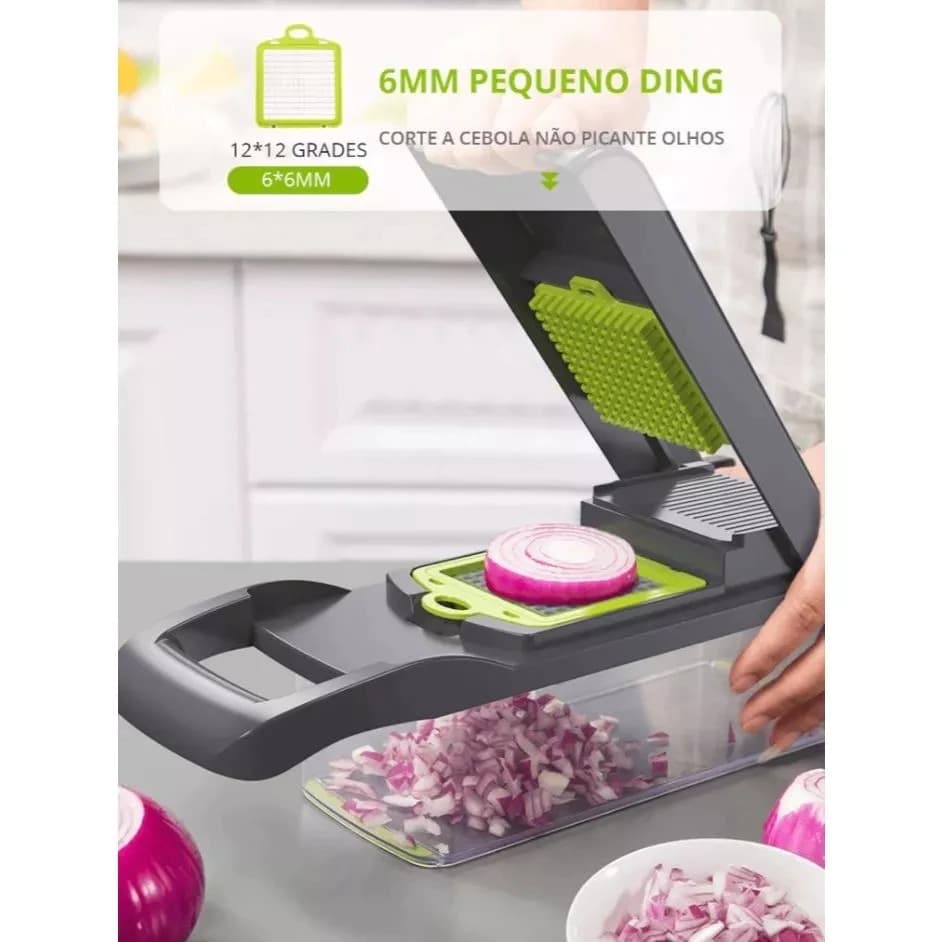 Cortador de legumes frutas verduras 8 em 1 nicer dicer chef cozinha
