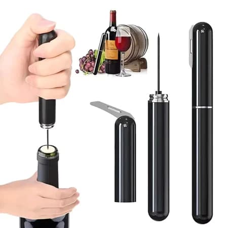 Saca Rolhas Pneumático Abridor Vinho Bomba Ar Pressurizador Agulha Extra Extrai Rolha Fácil Rápido