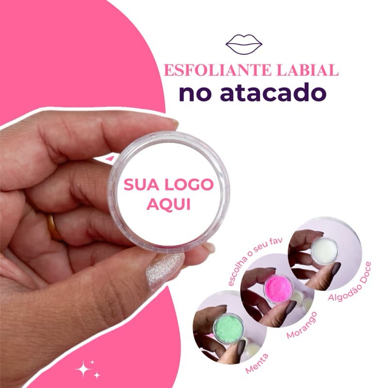 Kit Esfoliante Labial Personalizado com sua Logo | Ácido Hialurônico | Vegano e Natural