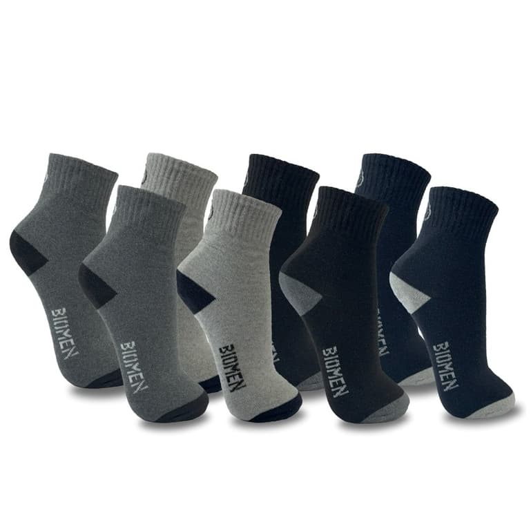Kit Meia Masculina Cano Longo Alto até 12 Pares Cores Sortidas BIOMEN com Algodão
