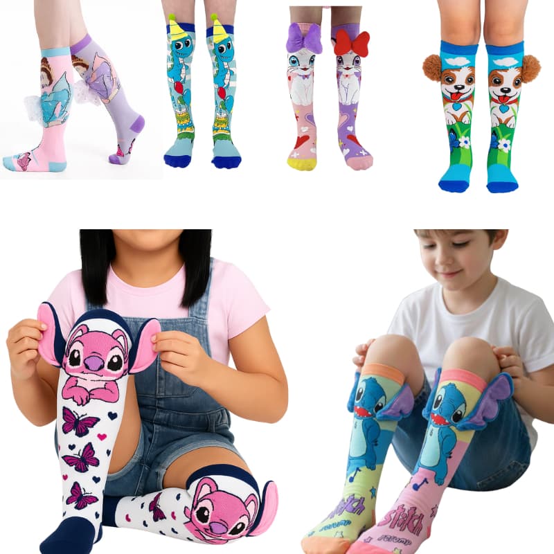 Meia 3d Divertida Maluca Menino Menina Personagens Festa Stitch Angel Adulto Infantil Cano AltoTamanho unico Unissex
