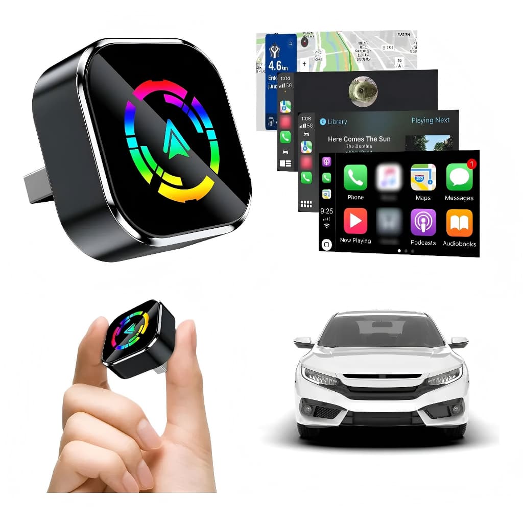 Wireless Carplay Android Auto Adapter 2 in 1 Mini Box CarPlay AI Box BT WiFi for Wired CarPlay