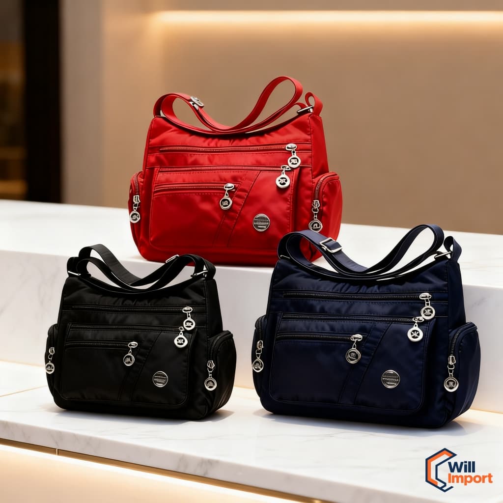 Bolsa Feminina Transversal Impermeável Nylon Tiracolo Boa Qualidade Compacto Um Ombro Cross Body