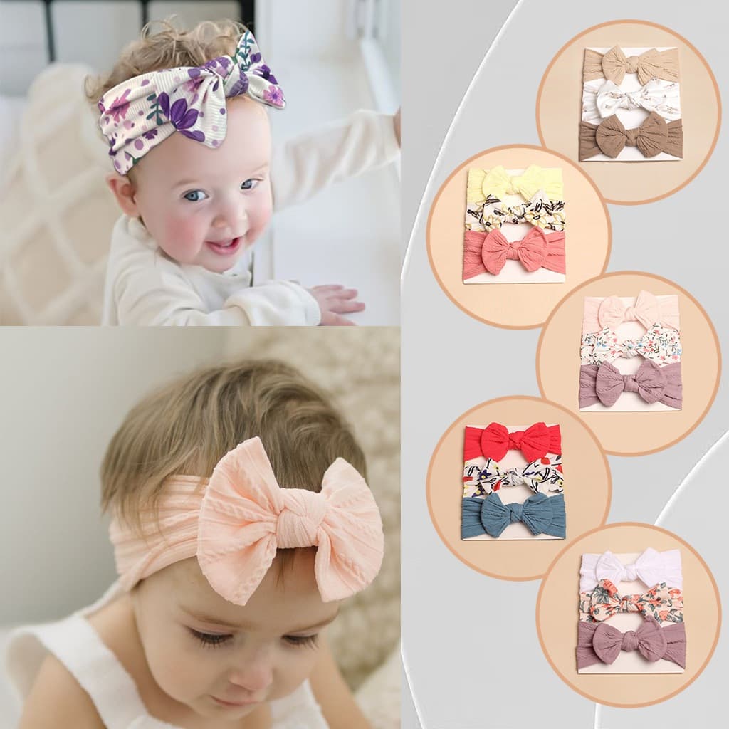 3 Pçs Lote Bebê Headbands Para Meninas Turbante Crianças Headwrap Acess