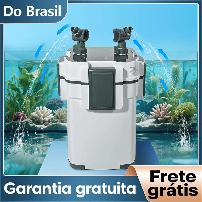 Newpet 3 em 1 Filtro Aquario UV Externo Submerso Aquario Função com Antibacteriano, Remove Algas e Elimina Resíduos