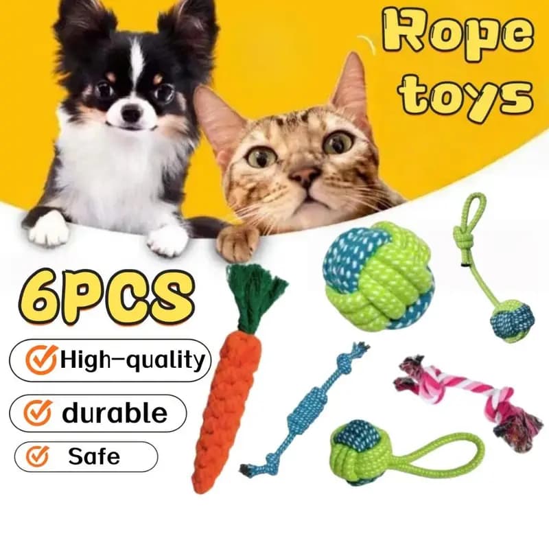 Kit 6 Brinquedo Cachorro Cordas Sortidas para Cachorro Savana Pet - Sortida