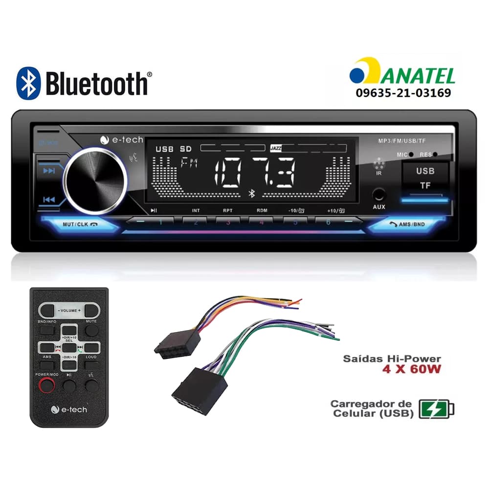 Aparelho Som Carro Bluetooth Pendrive Sd Rádio Saveiro Gol G3 G4 G5 Palio Uno Celta Golf Fox Fiorino