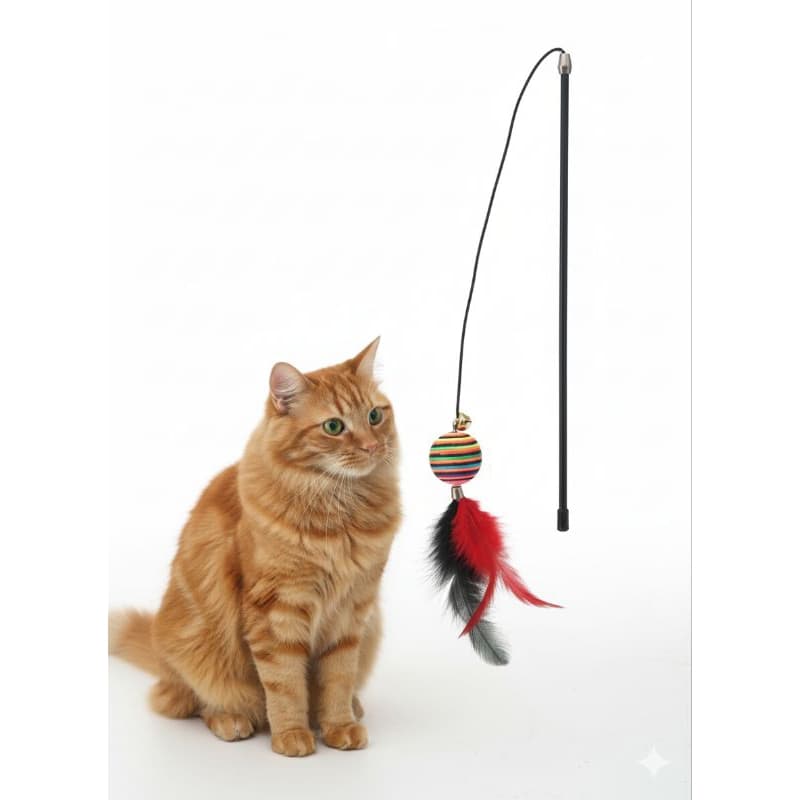 vara divertida para gato varinha brinquedo de gato colorido com sininho
