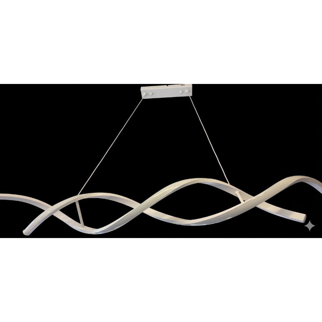 Lustre Pendente Twine BRANCO Led Integrado 15w Quality Moderno Curvas Ondas