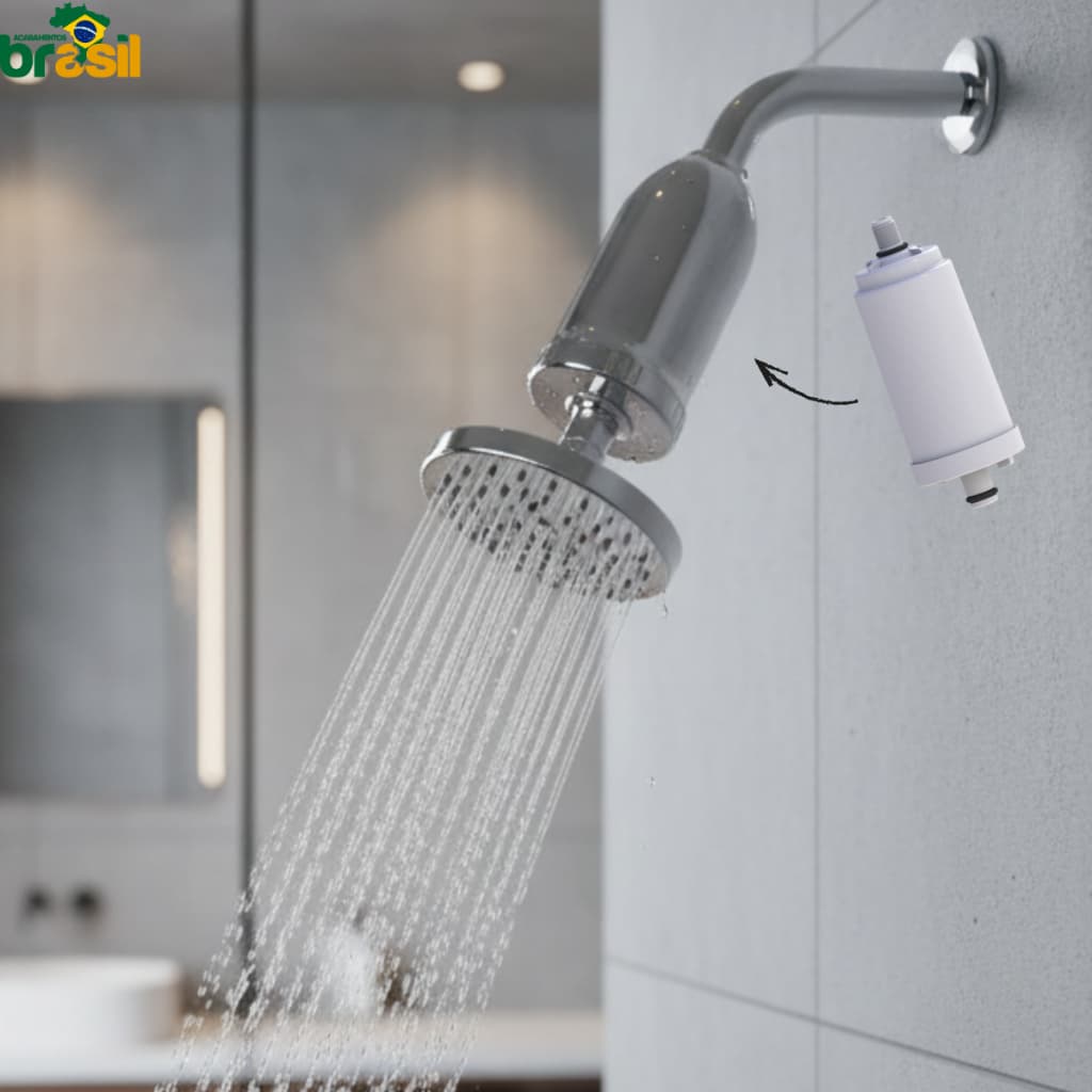 Ducha Purificadora Chuveiro Filtro Anticloro Água Pura e Pele Saudável Todos os Dias