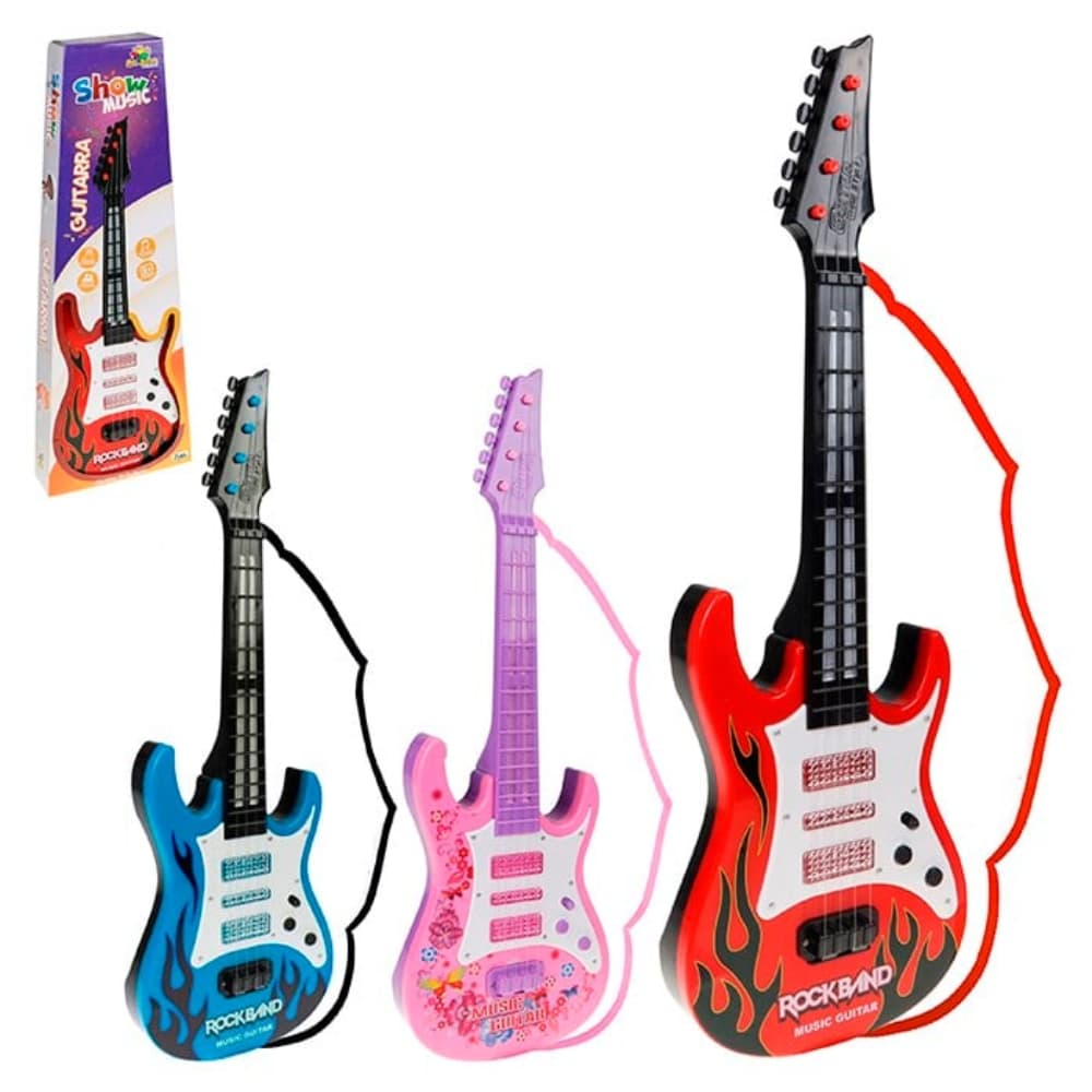 Guitarra Infantil Musical Star Band Com Luz e Som 52cm
