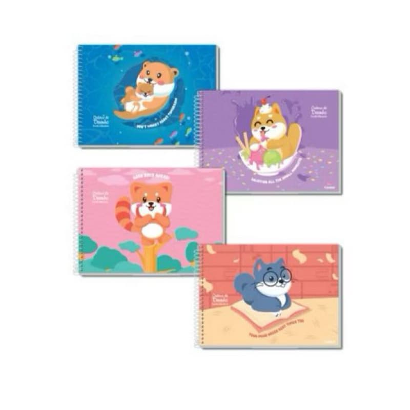 2 Cadernos de Desenho Lala Pets 80 Folhas Credeal.