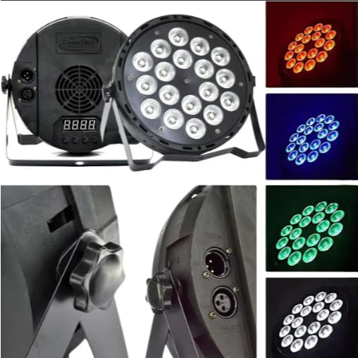 1 Canhao Led Parled 18 Leds 18w RGBWAUV Show eventos djs