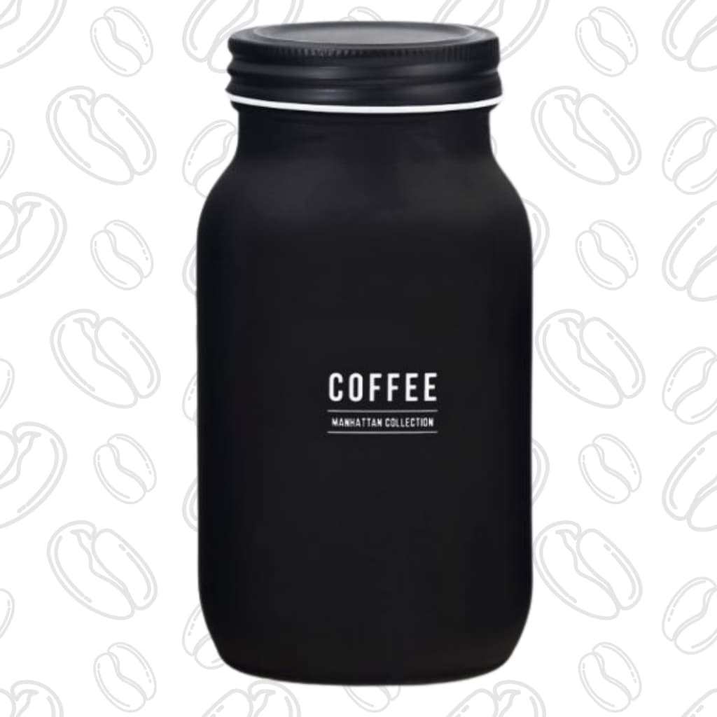 Pote Para Café Em Vidro Preto Fosco 720ml Grãos e Pó Estilo Manhattan - Hauskraft