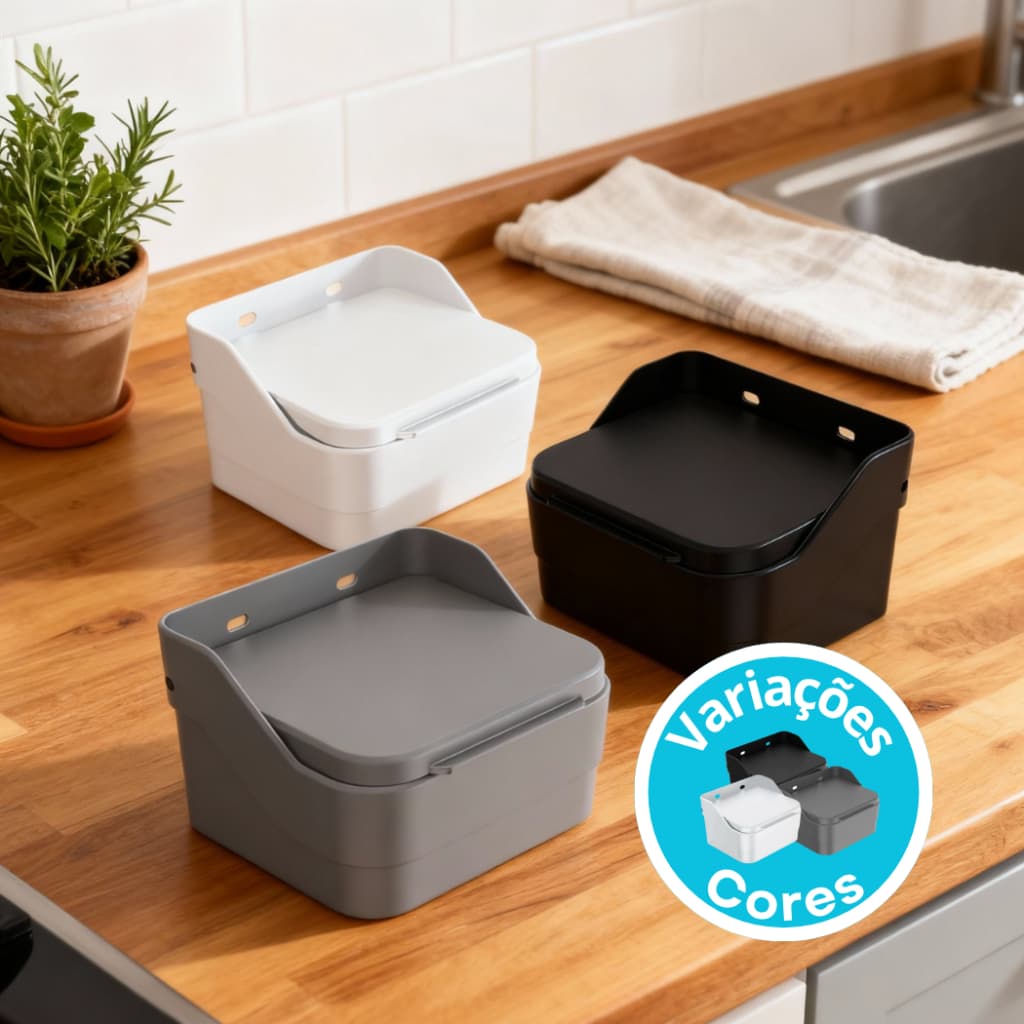 Saleiro Com Tampa Porta Sal Condimento Temperos Cozinha Mesa Parede Plástico OU
