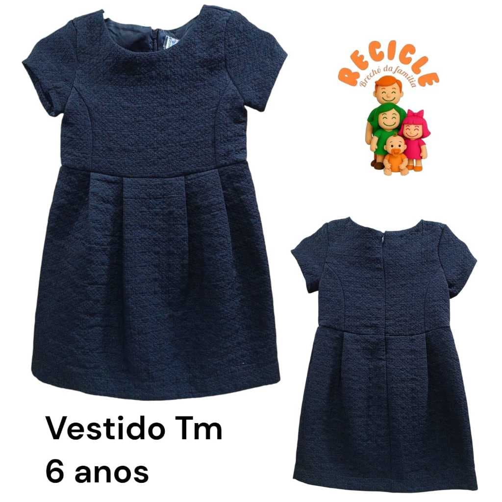 Vestido Tamanho 6 anos - Recicle Mamãe & Bebê