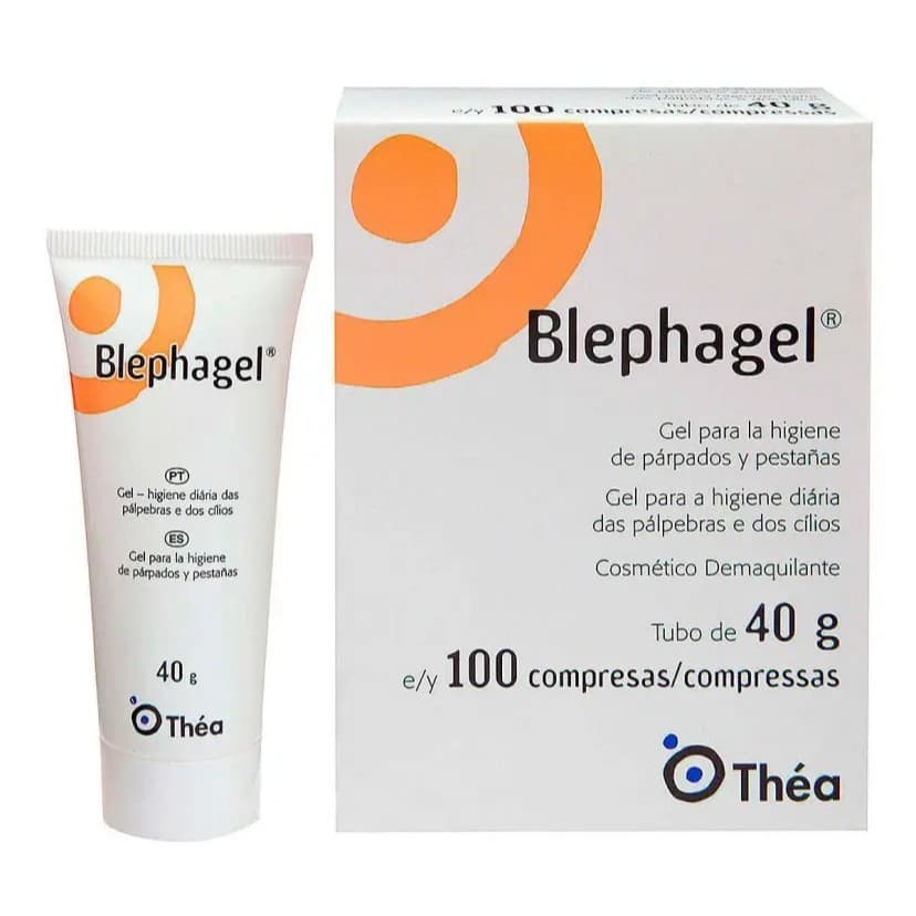 Blephagel 40g + 24ml Grátis Com 100 Compressas Gel de Linpeza p/ Pálpebras e Cílios Hipoalergênico e Sem Perfume