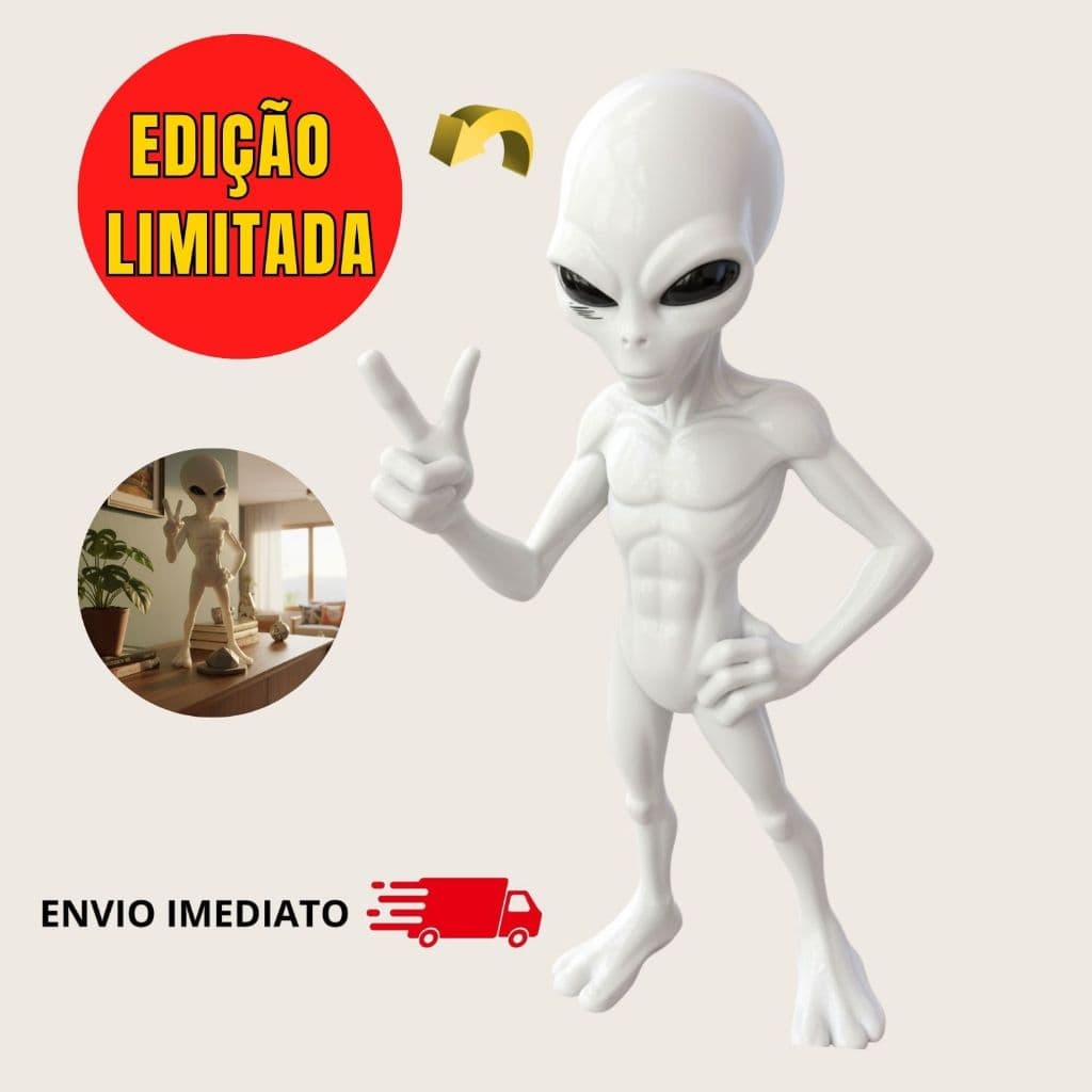 Miniatura Alien ET Estilo Sci-Fi Peça de Coleção E Decoração Geek De Mesa Para Estante E Setup