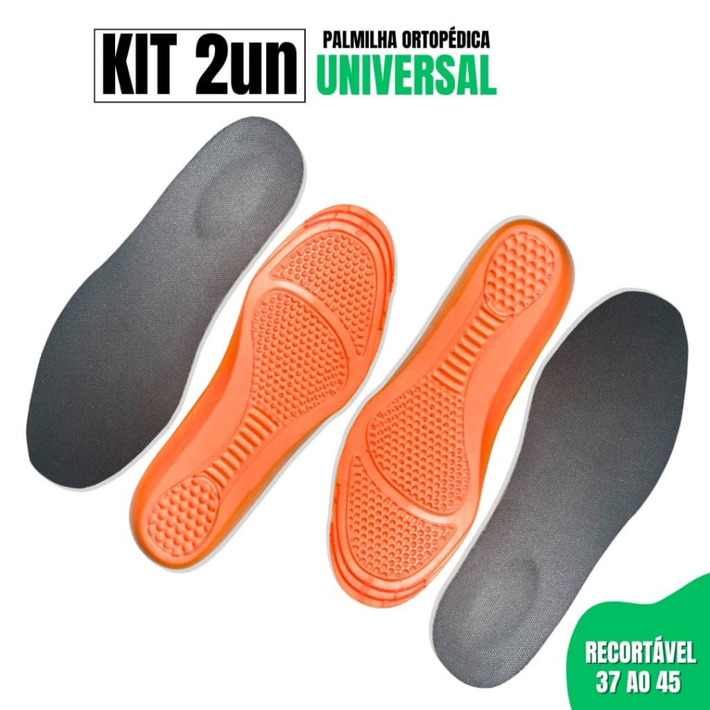 Kit 2 Pares Palmilha De Gel Leve Macia Confortável Ortopédica Versátil Universal Recortável