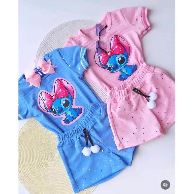 Conjunto infantil stitch TAM 4 ao 12