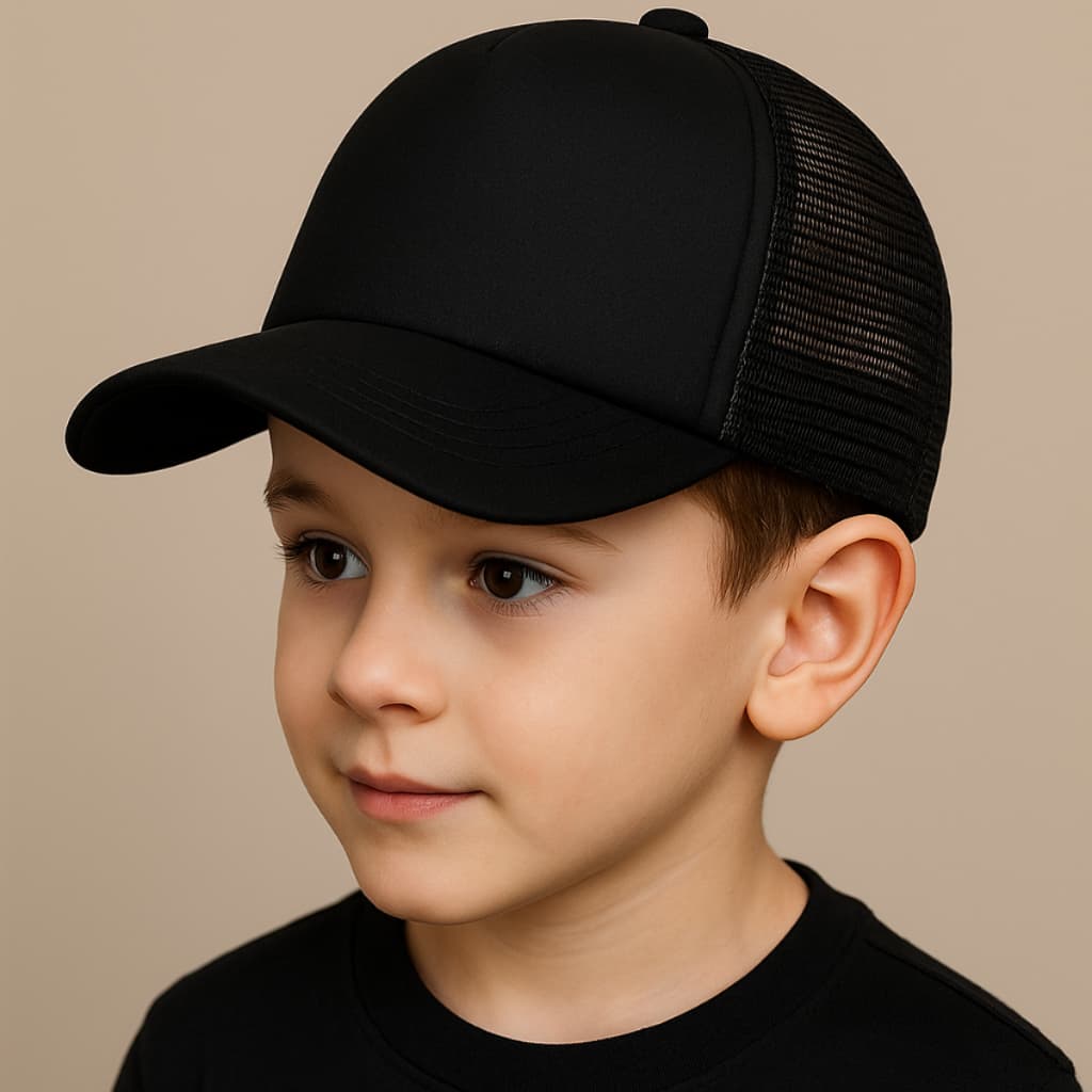 Boné Chapéu Infantil Trucker Liso Telinha Ajustável Aba Curva Para Criança 2 a 6 Anos Unissex Menino Menina Varias Cores