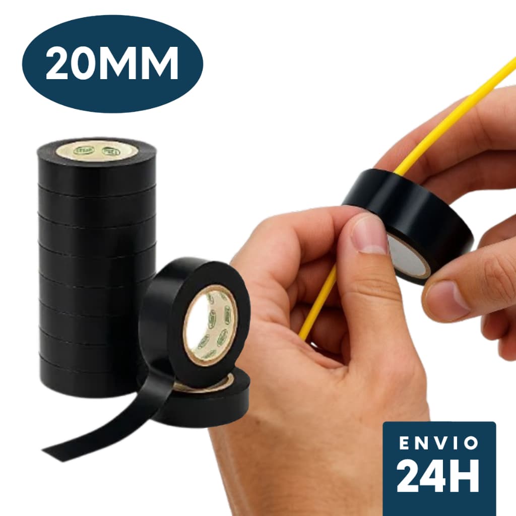 Kit 10 Fitas Isolante Antichamas Preta 5 Metros 10 Peças