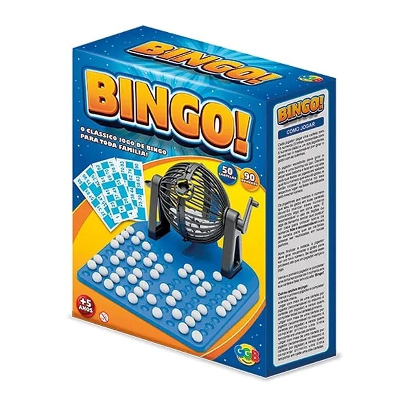 Jogo de Bingo- com 50 Cartelas e 90 Bolinhas - Globo Giratório