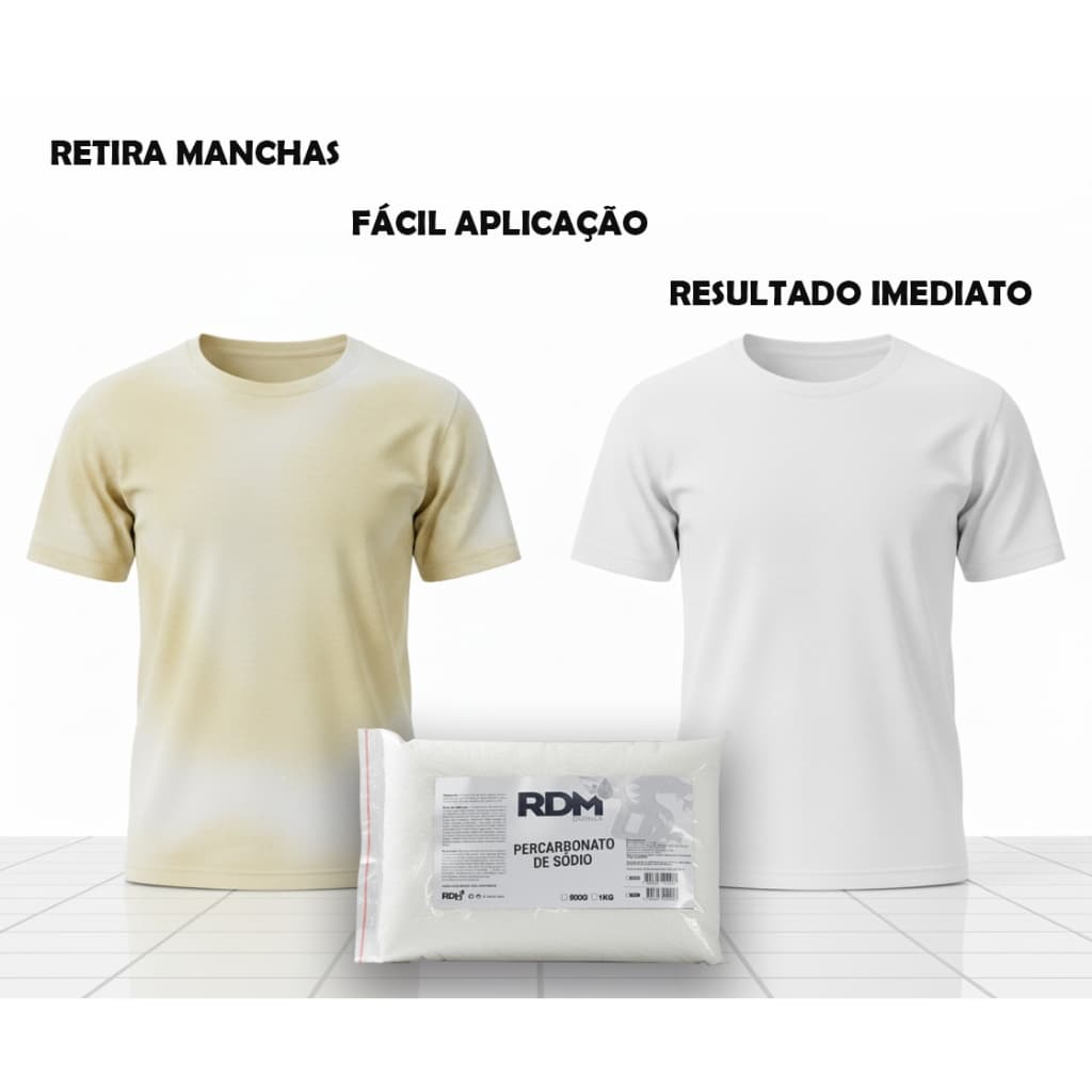 Percarbonato 100% Puro – Limpeza Profunda e Tira Manchas Roupas Brancas 1kg