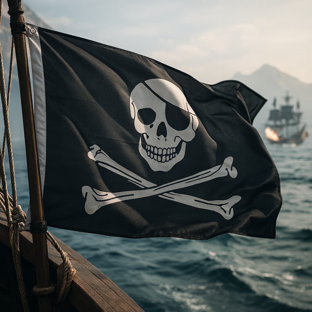Bandeira Pirata 4 Anilhas P/ Mastro 90 Cm X 60 Cm Envio Hj