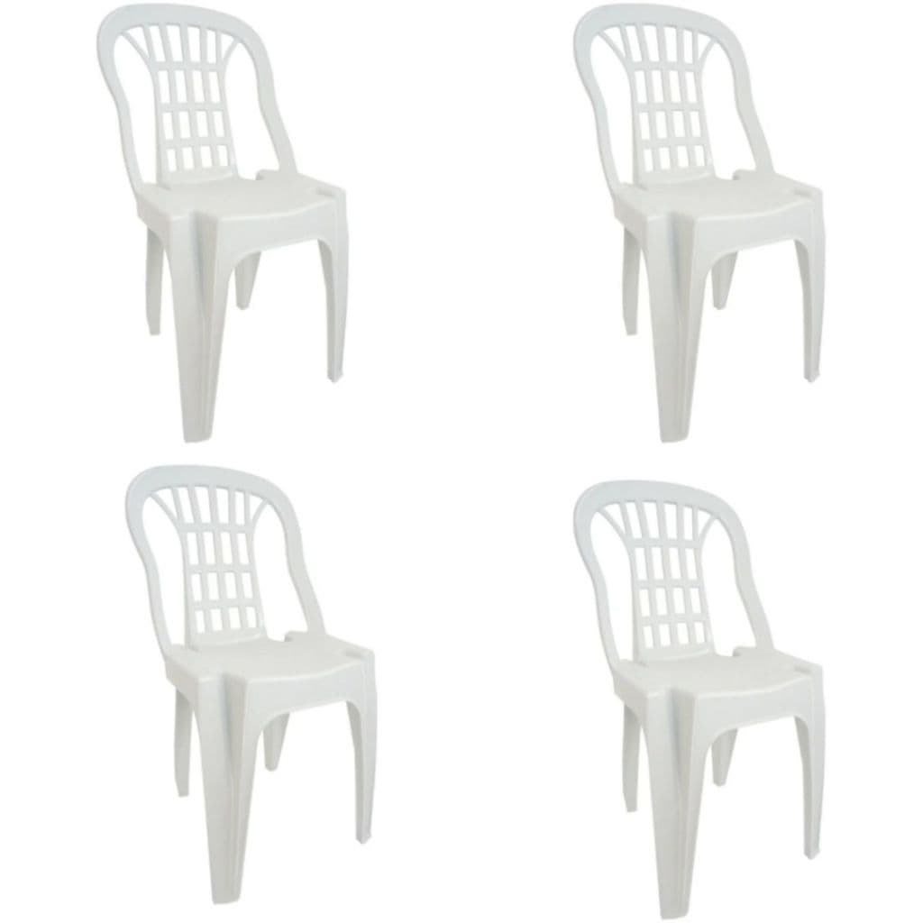 4 Cadeira Bistrô Serro Branca ANTARES – Suporta até 154kg, Design Moderno e Resistente