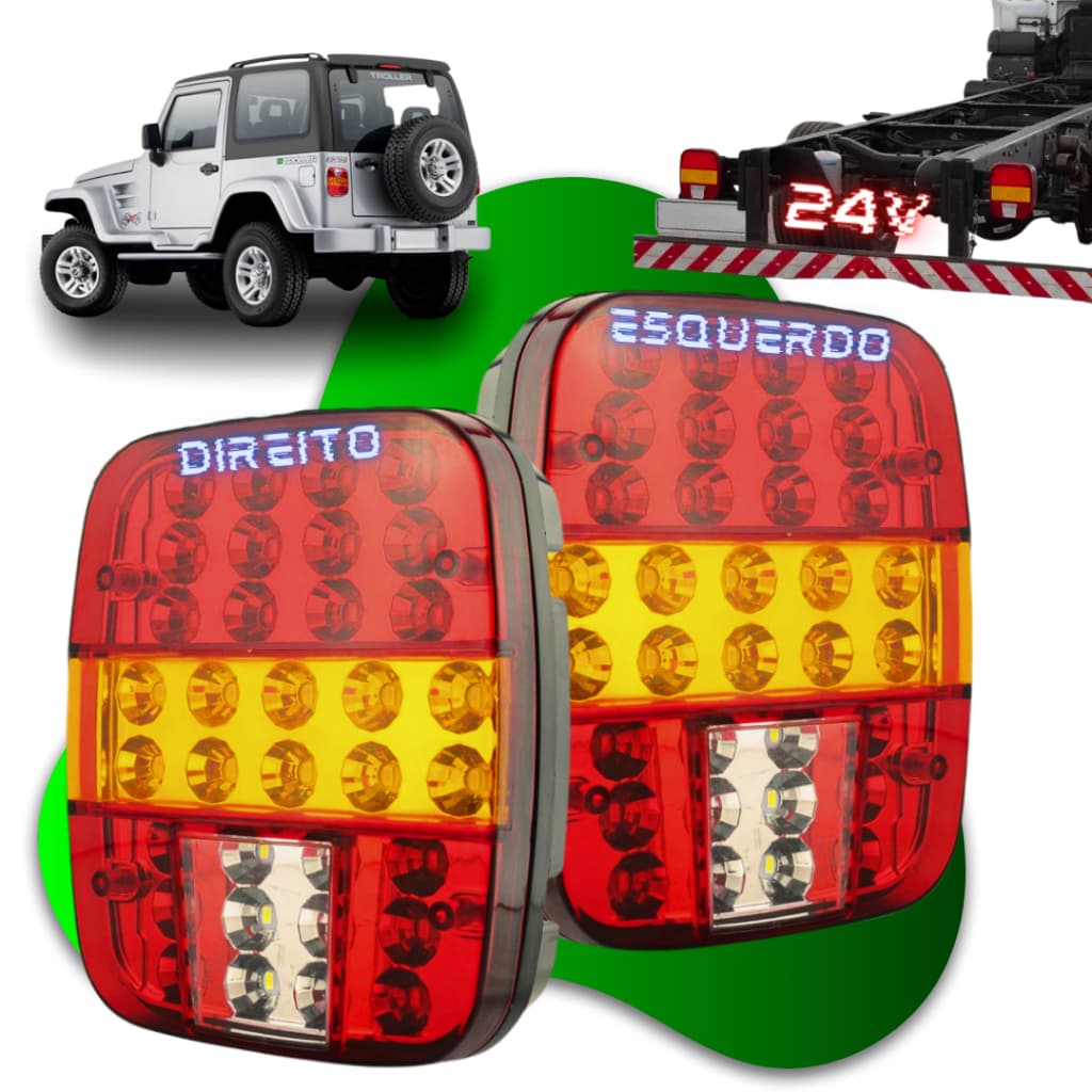 Lanterna Traseira Marmita Lorben Com Vigia 34 Led Caminhão Com variações