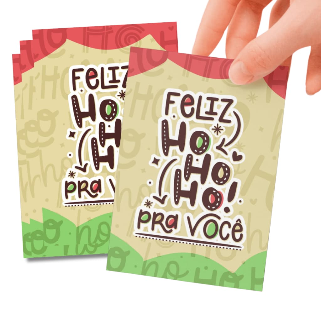 108 Unidades Cartão de Feliz Natal Folheto Agradecimento Cliente Boas Festas Tag Card Pronta Entrega Ho Ho Ho Pra você