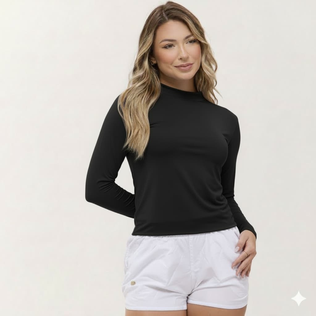 Camiseta UV Manga Longa para Academia fitness Esporte Blusa Termica Respiravel