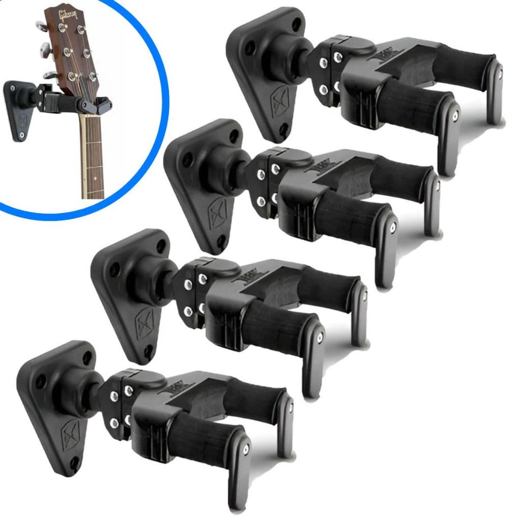 Kit 4 Suportes para Violão e Guitarra de parede Com Trava Automática Ibox Ags