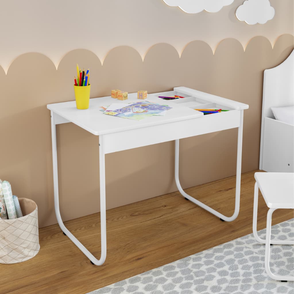 Mesa Infantil Child Cor Branca Para Leitura Brincar Desenhar De Criança