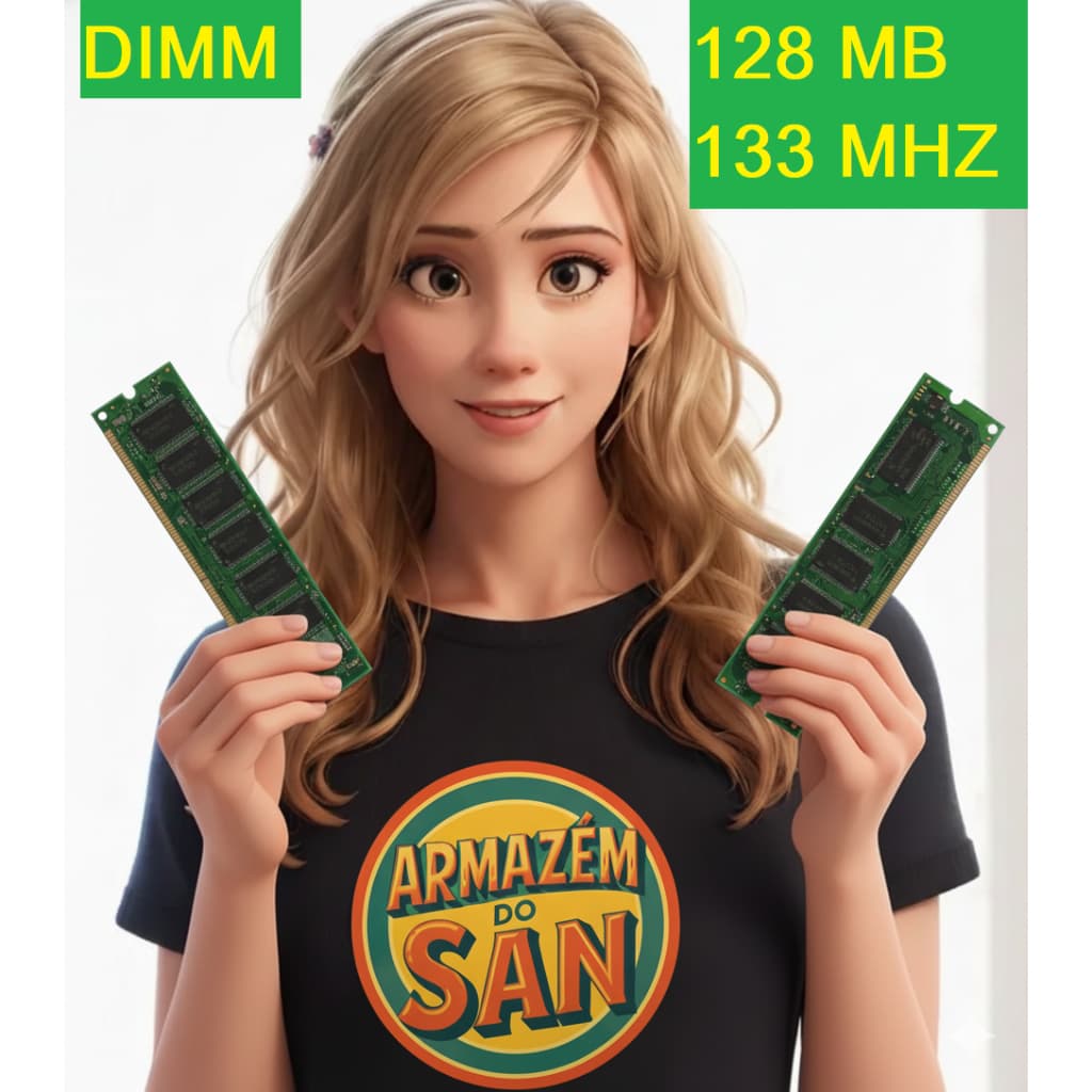 Memória 128 Mb - Dimm Pc133 - Para Pc Antigo , Teclados .  Usada - Para colecionar / Entusiastas - Funcionando Normal