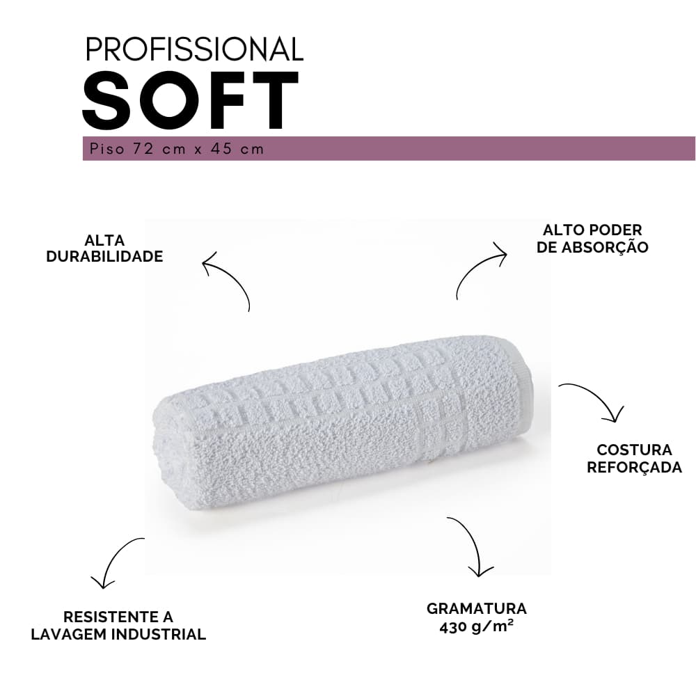 Toalha de Piso Banheiro 72cm x 45cm Soft Tecido Felpudo Profissional Costura reforçada Premium