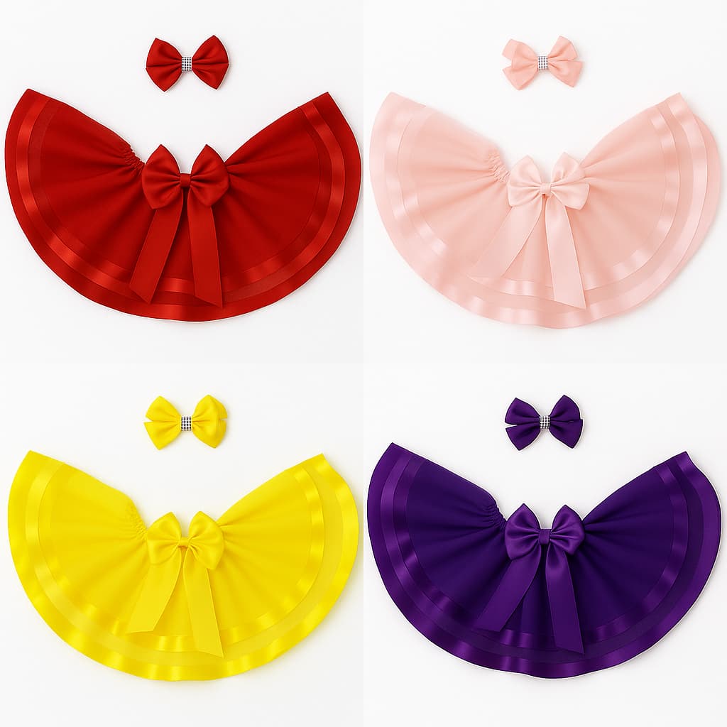 Saia Tule Luxo Mesversário com Laço Grande e Faixa para Bebê Para Foto Kit