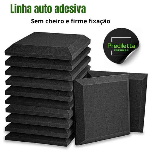 Espuma Acústica Antichamas 02 Placas 50x50x3cm - Lisa - Autoadesiva