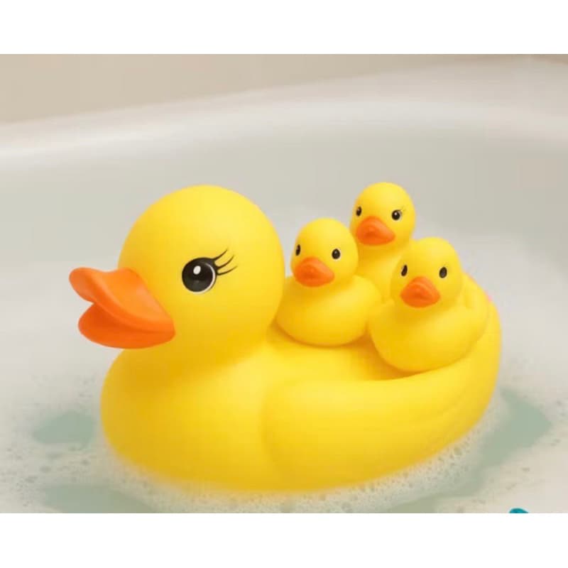 4 Patinho de banho bebê brinquedo infantil banheira resistente flutuante divertido educativo amarelo