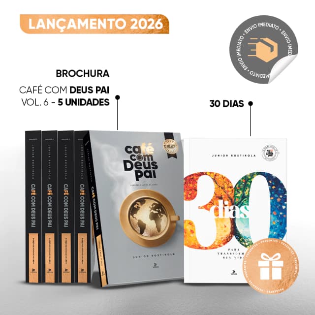 5 LIVROS CAFÉ COM DEUS PAI VOLUME 6 | BROCHURA ( + BRINDE LIVRO 30 DIAS PARA TRANSFORMAR SUA VIDA )
