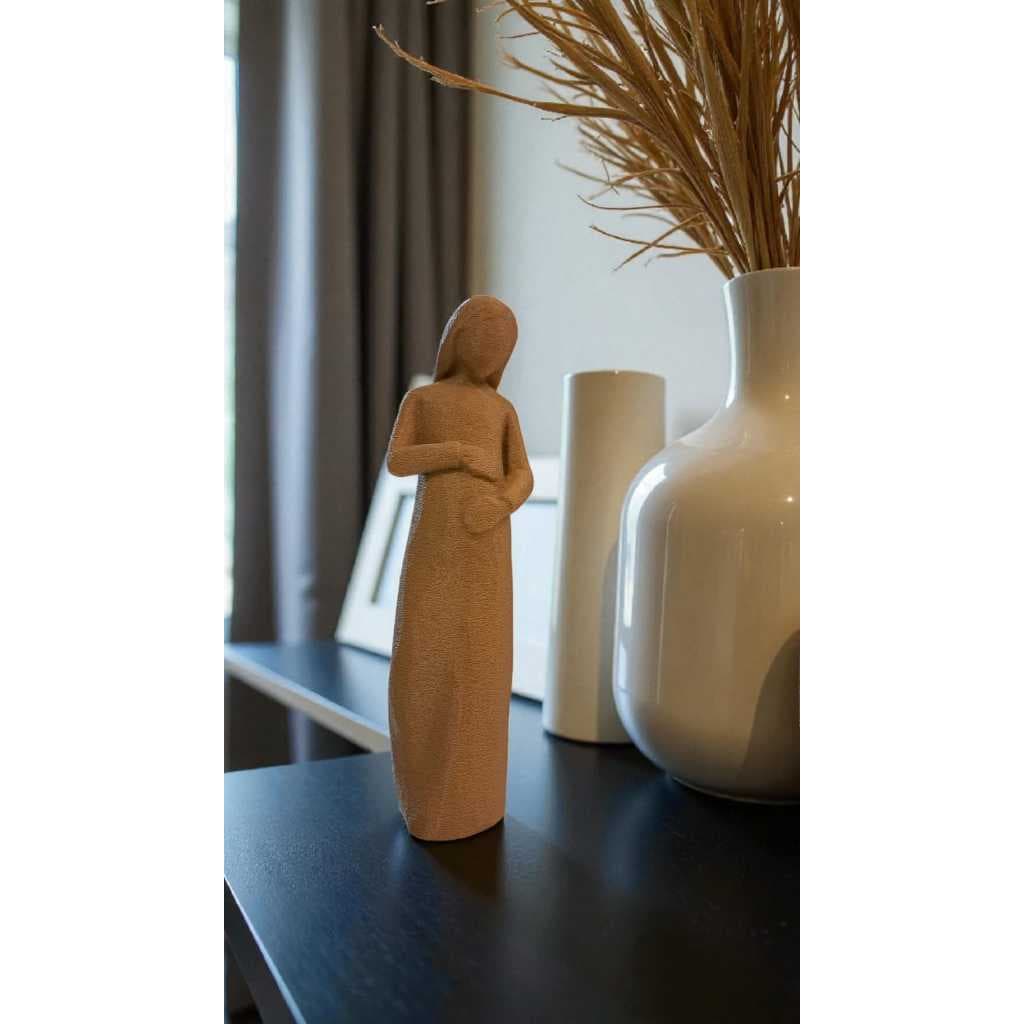 Escultura Mulher Grávida - Maternidade - Amor - Cor Off White