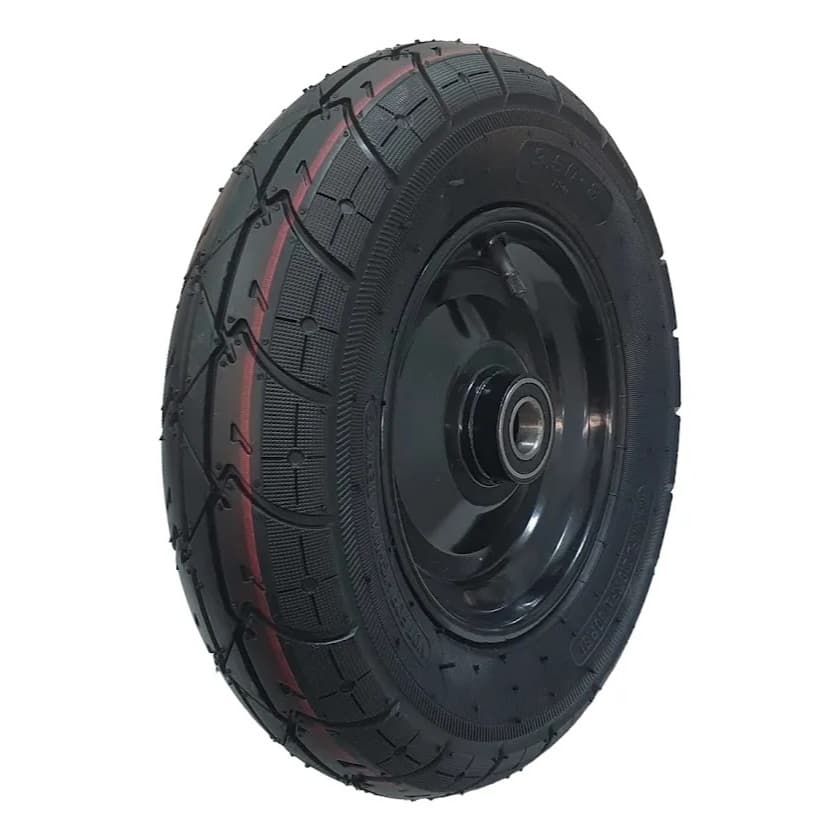 Roda Pneu 3.50-8 Aro 8 Industrial 4 Lonas Completo C/camara De Ar Rolamento 6205