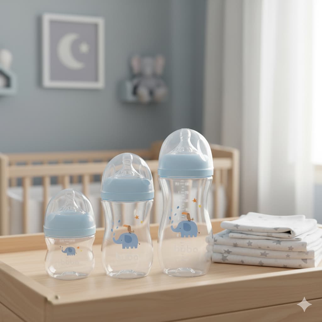 Trio Mamadeira Bebe Branca Azul Rosa Bico Silicone Design Ergonômico Vedação Segura Buba