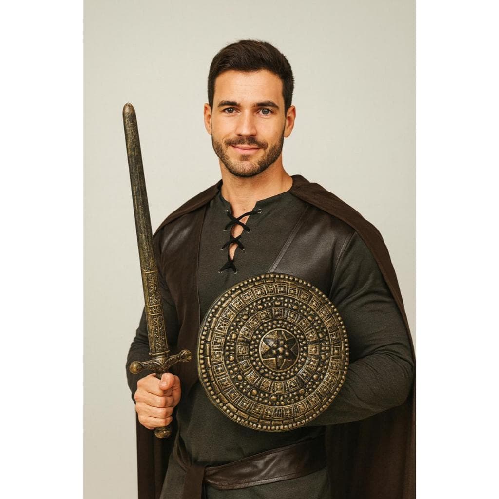 Kit Escudo e Espada Medieval Gladiador Acessórios Fantasias Cosplay Festas